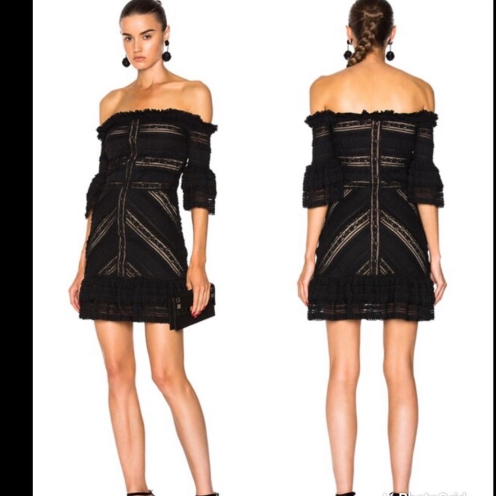 Cinq a Sept Naya Black Lace Mini Dress